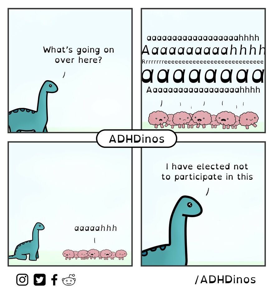 Artist Illustrates Everyday Life With Adhd Through Relatable Dinosaur Illustrations (32 New Pics)