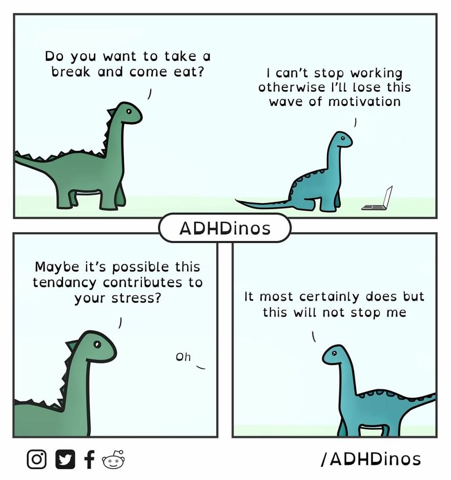 Artist Illustrates Everyday Life With Adhd Through Relatable Dinosaur Illustrations (32 New Pics)