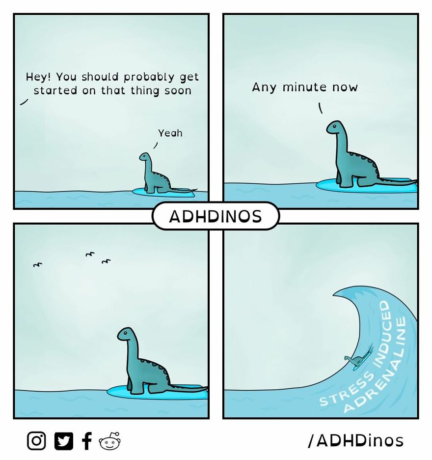 Artist Illustrates Everyday Life With Adhd Through Relatable Dinosaur Illustrations (32 New Pics)