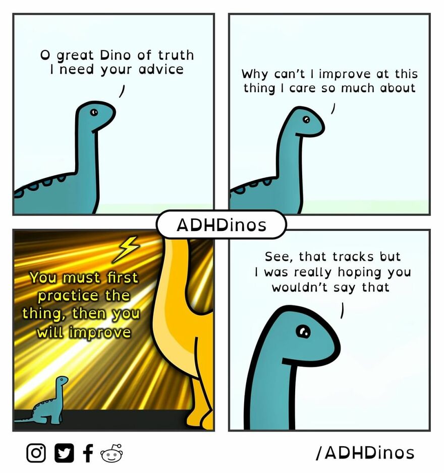 Artist Illustrates Everyday Life With Adhd Through Relatable Dinosaur Illustrations (32 New Pics)