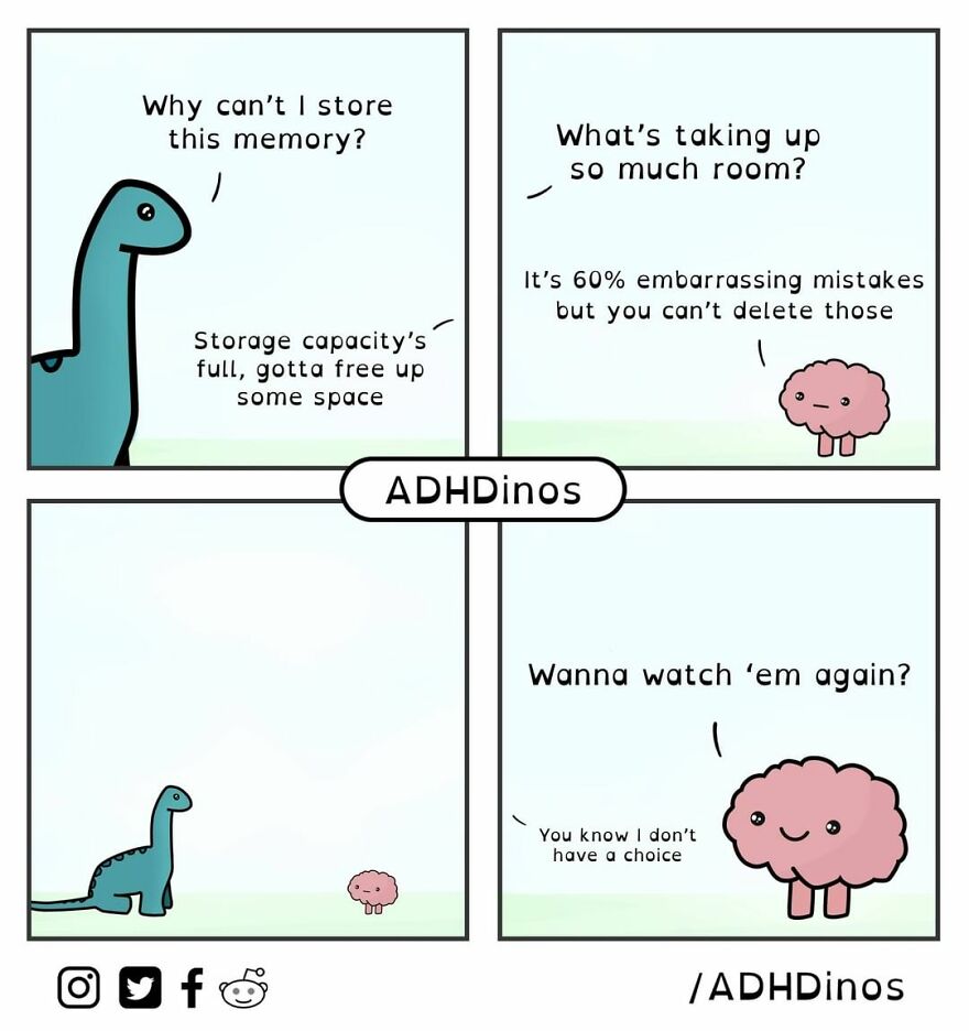 Artist Illustrates Everyday Life With Adhd Through Relatable Dinosaur Illustrations (32 New Pics)