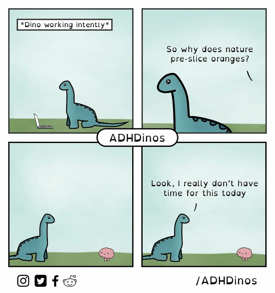 Artist Illustrates Everyday Life With Adhd Through Relatable Dinosaur Illustrations (32 New Pics)