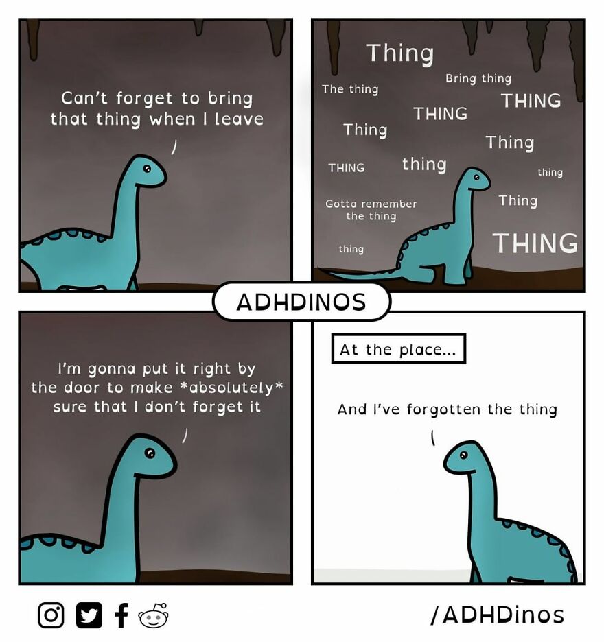 Artist Illustrates Everyday Life With Adhd Through Relatable Dinosaur Illustrations (32 New Pics)