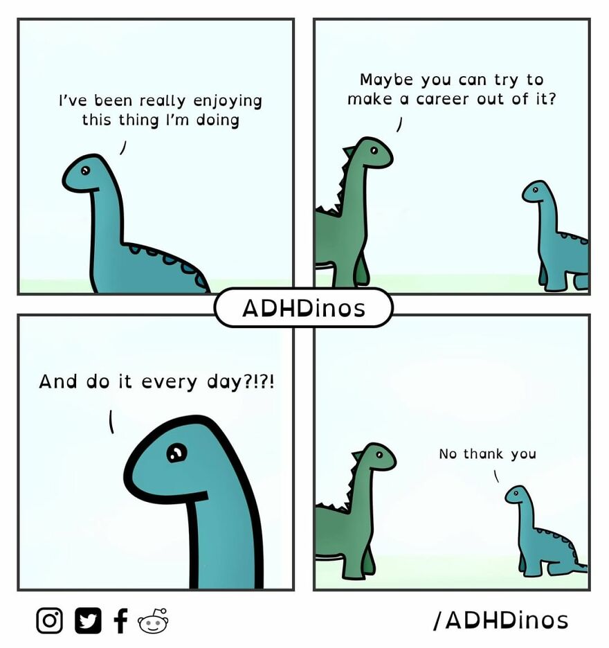 Artist Illustrates Everyday Life With Adhd Through Relatable Dinosaur Illustrations (32 New Pics)