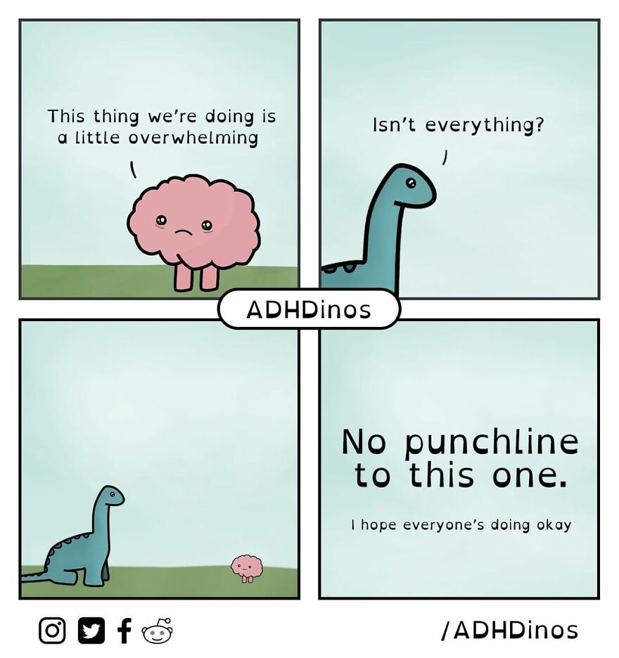 Artist Illustrates Everyday Life With Adhd Through Relatable Dinosaur Illustrations (32 New Pics)