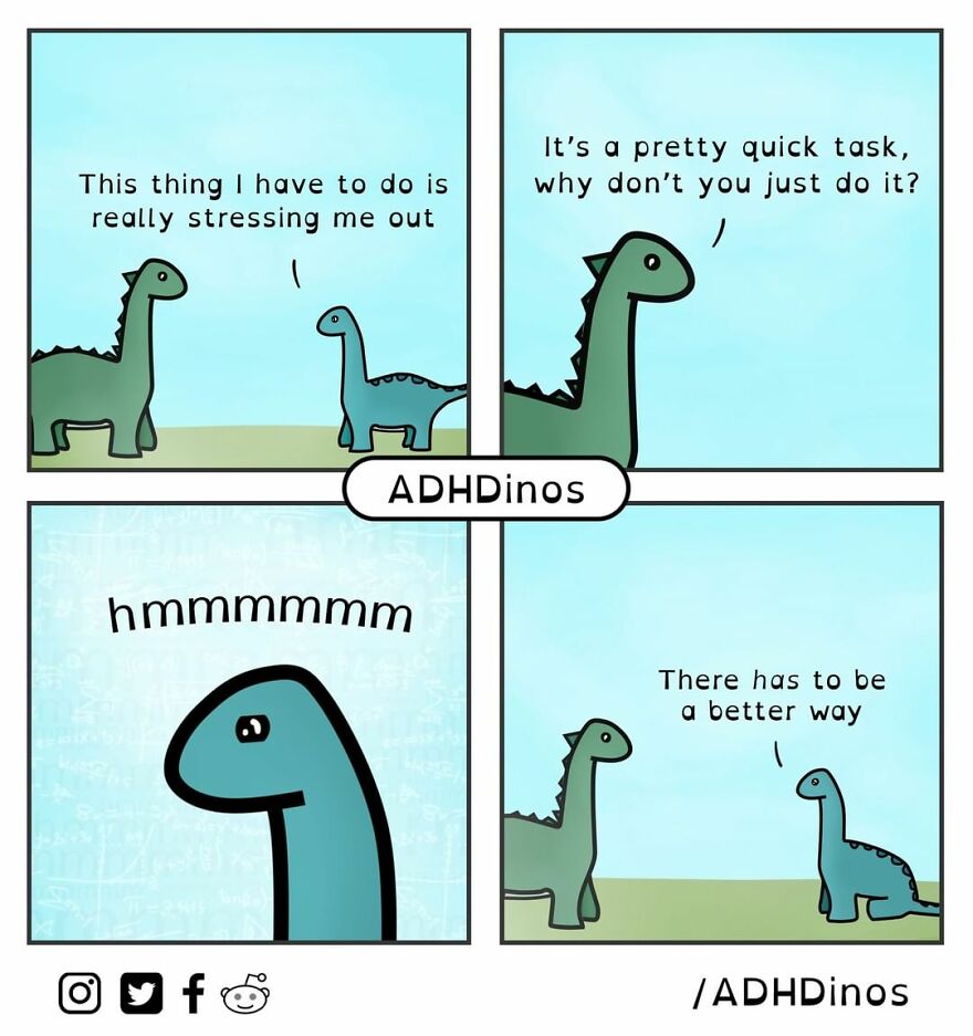 Artist Illustrates Everyday Life With Adhd Through Relatable Dinosaur Illustrations (32 New Pics)