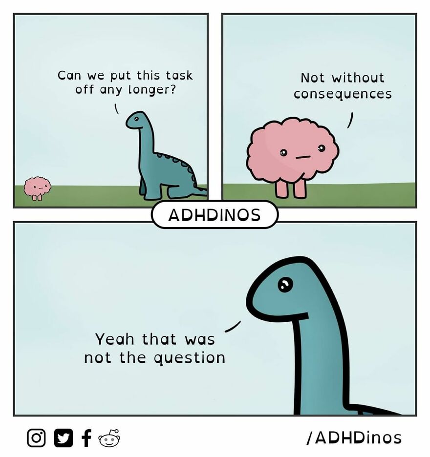 Artist Illustrates Everyday Life With Adhd Through Relatable Dinosaur Illustrations (32 New Pics)