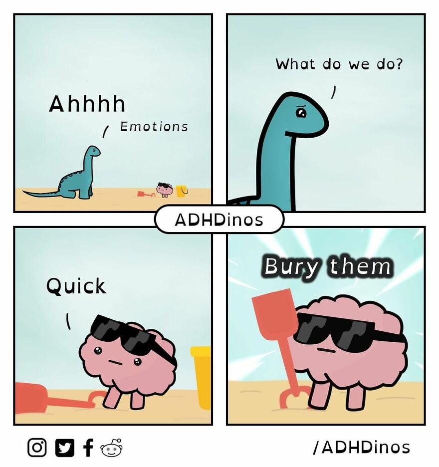 Artist Illustrates Everyday Life With Adhd Through Relatable Dinosaur Illustrations (32 New Pics)