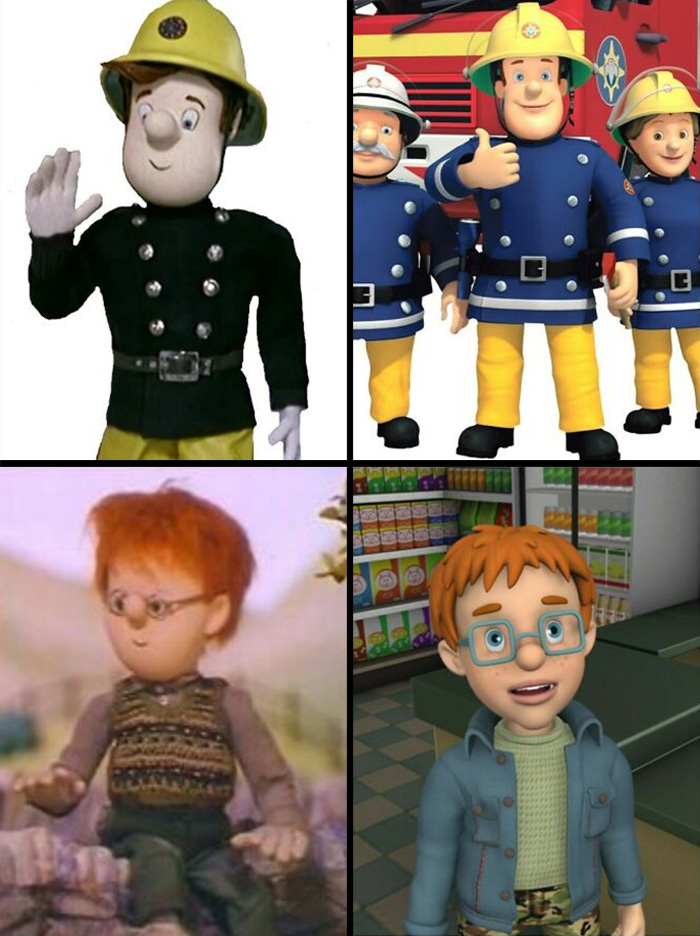 El bombero Sam. Norman Price parece que trabaja para una empresa de lápices labiales