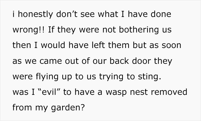 Neighbor Calls This Mom "Evil" For Asking Pest Control To Remove A Wasp Nest To Protect Her 5 Y.O. Kid, She Wonders If She's A Jerk For Doing So