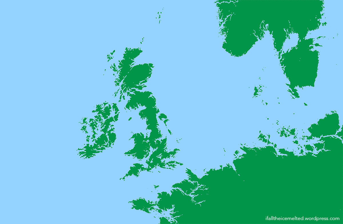 If All The Ice Melted - Northern Europe Animated - A Sea Level Rise Of 70m