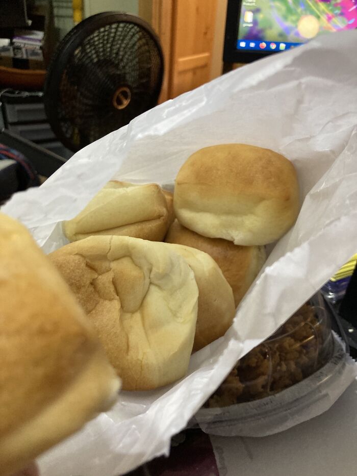 Asked Texas Roadhouse For Some Extra Rolls With Meal And Side. They Gave Me A Whole Bag Full!