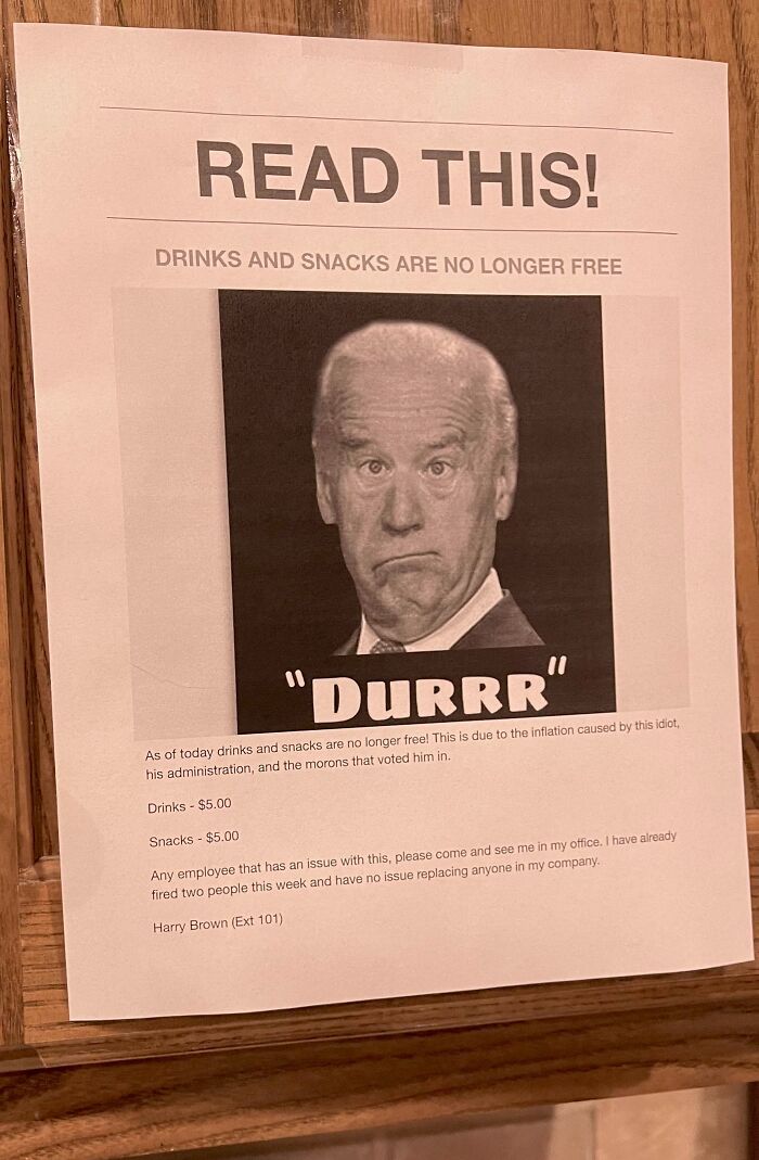 My Boss (Gun Store) Put This Up In Break Room Today