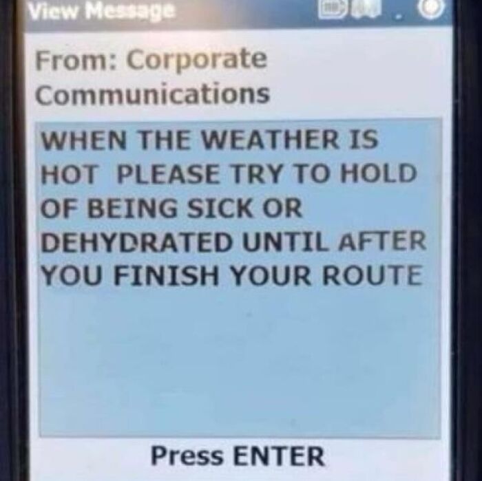 I Work For USPS. Corporate Likes To Send Out Messages Almost Every Day To Carriers. This Was The Message Today