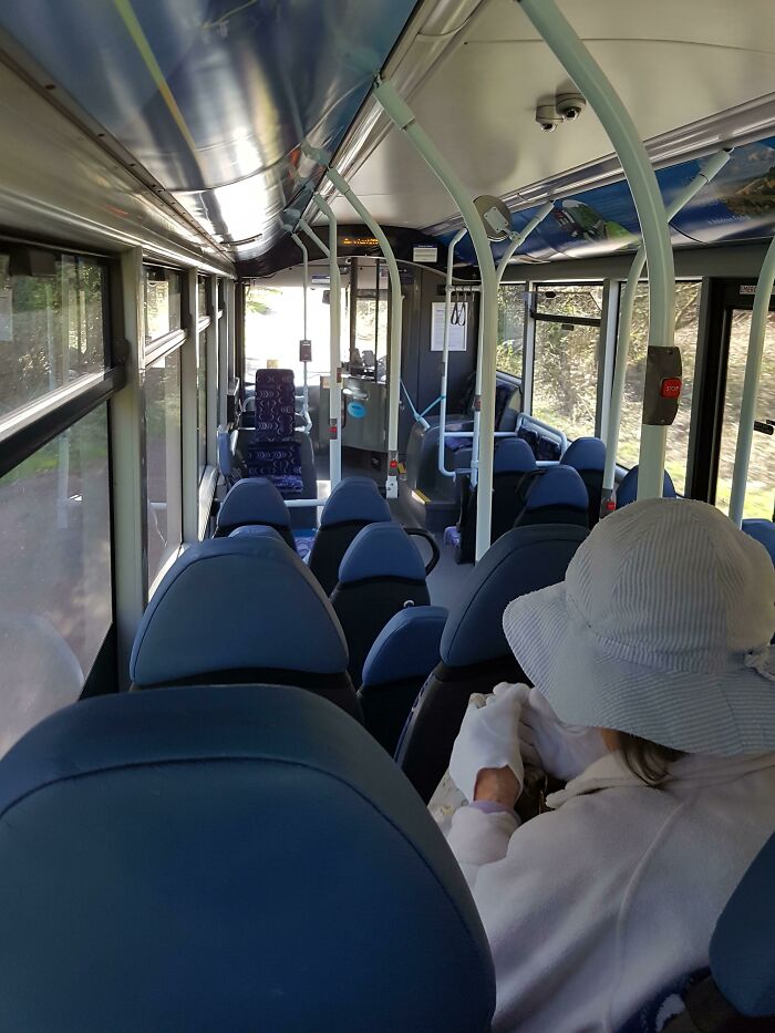 Alone In The Bus Until Somebody Gets In And Decides To Sit There, Despite The Social Distancing Regulation