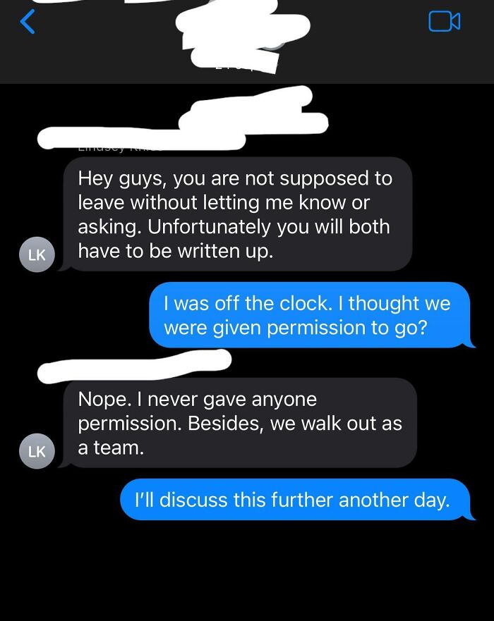 Got Written Up While Off The Clock…