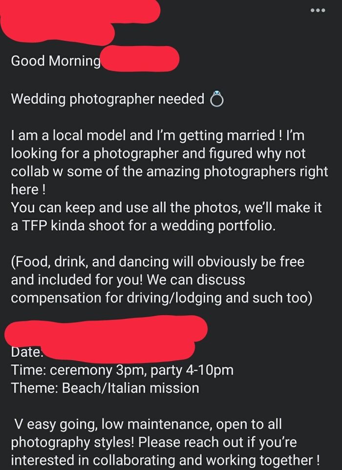 This Model Looking For A Free Wedding Photographer. Dancing Will Be Free For You Too