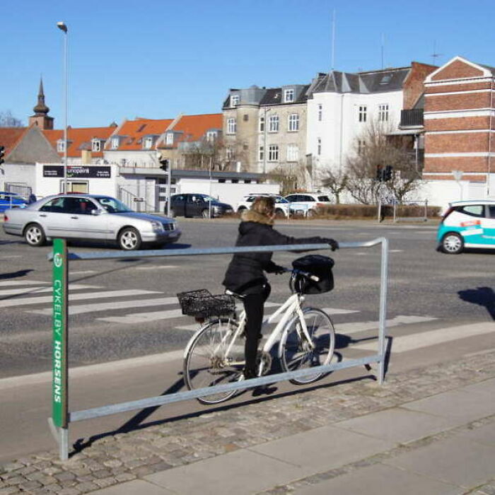 Cycle Leaning Rail, Horsens, Denmark (So You Can Hold On While Waiting For The Light To Change)