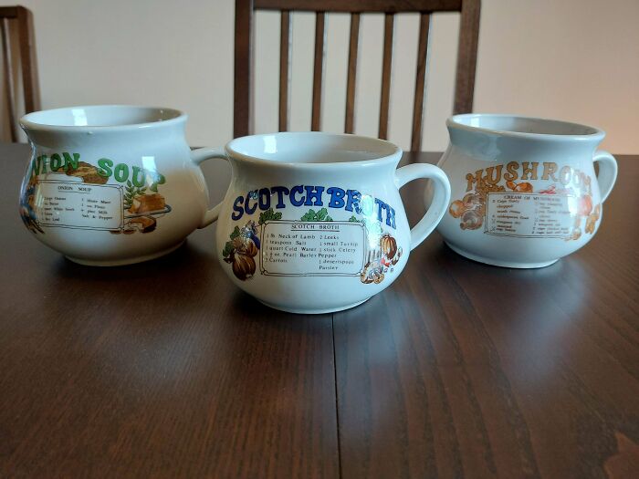 About Half A Year Ago I Found The Onion And Mushroom Soup Mugs And Fell In Love With Them. For My Birthday, My Partner Found And Got Me The Scotch Broth Mug!
