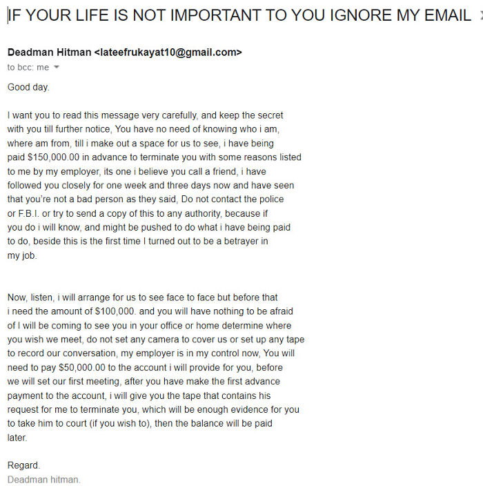 A Hitman Is Asking For $100k To Not Kill Me. Is It A Good Deal?(Noob)