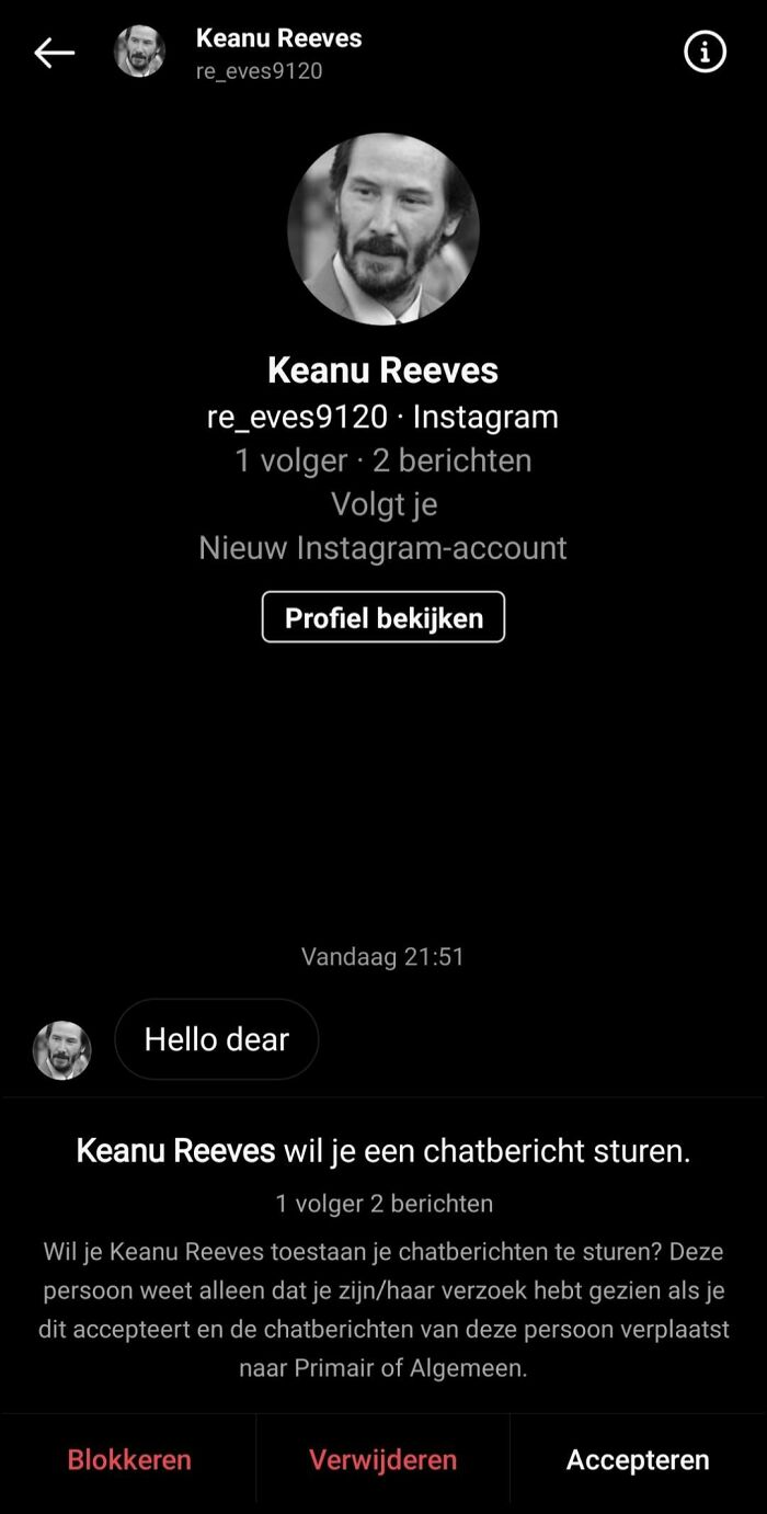 So, I've Been Contacted By "Keanu Reeves"