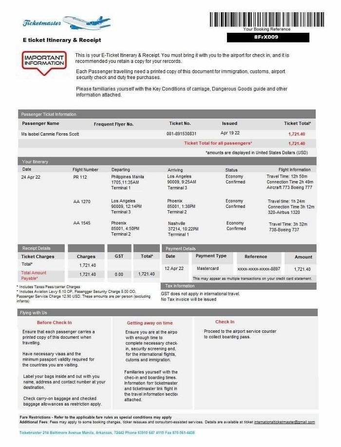 Does Ticketmaster Even Sell Airline Tickets Or Is This Fake?