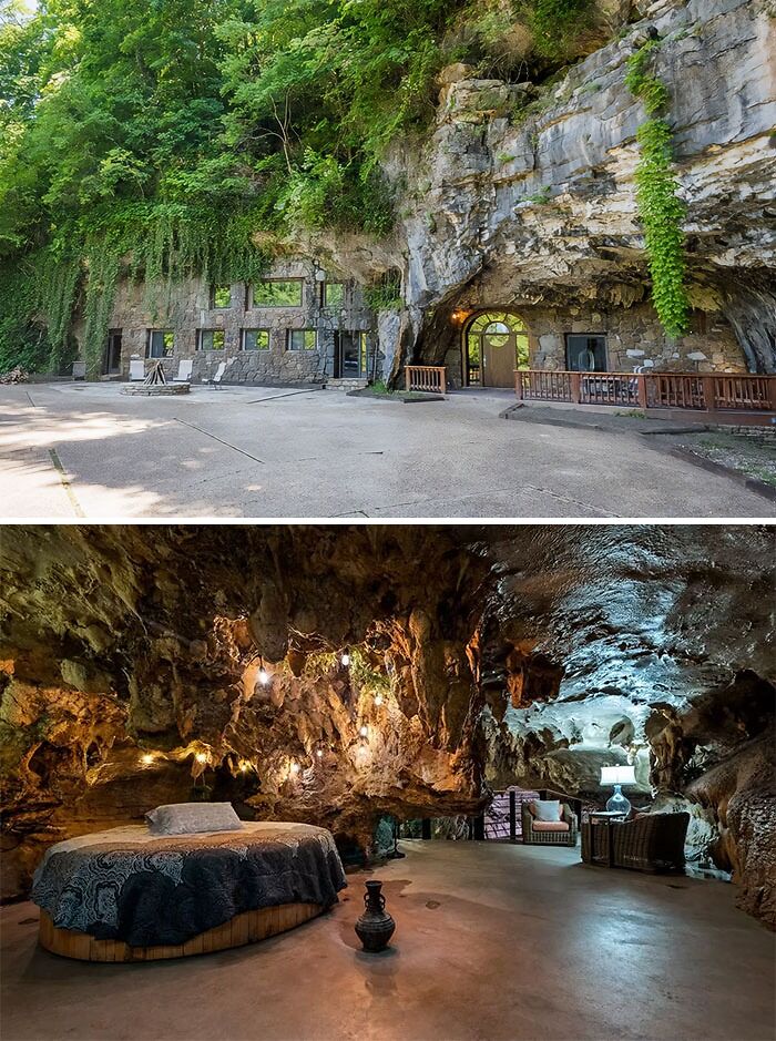 Pictures of Beckham Creek Cave Lodge and inside in Arkansas, United States
