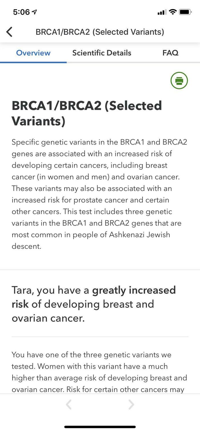 This $100 Test Probably Saved My Life. Formal Genetics Testing Confirmed This & Another Mutation. Now Recovering From My Prophylactic Bilateral Mastectomy & Will Have Reconstruction Surgery This Fall. It’s Been A Stressful Year, But Literally This Black Friday Purchase May Have Saved My Life