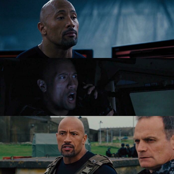 En Fast And Furious 6 (2013), la perilla de Dwayne Johnson aparece, desaparece y luego reaparece