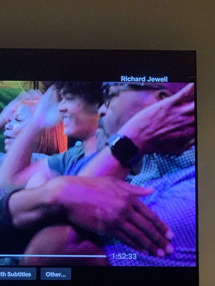 In Richard Jewell (2019), Which Takes Place In 1996, There Is A Guy Doing The Macarena On Stage At 18:18, Wearing An Apple Watch, Which Didn’t Exist At The Time