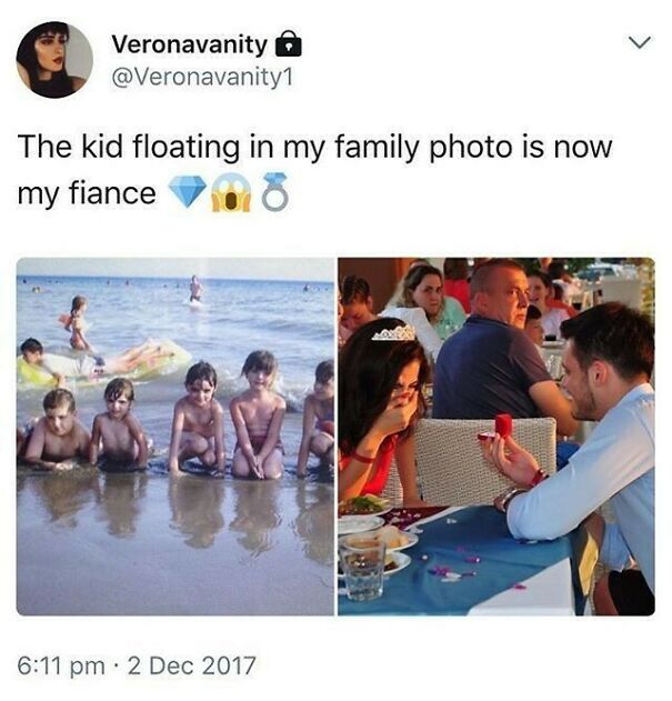 The kid floating in my family photo is now my fiance The kid floating in my family photo is now my fiance