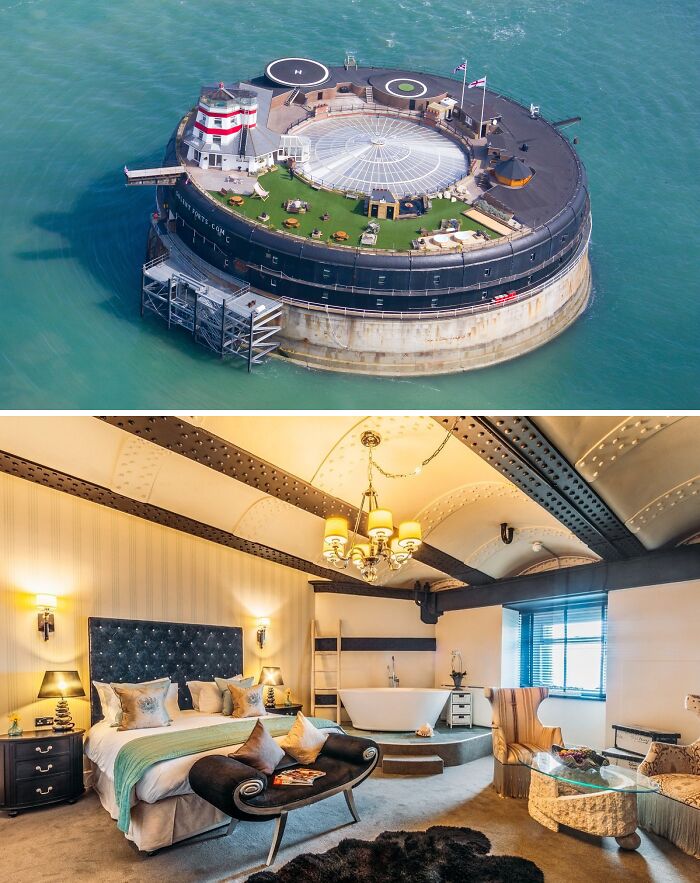 Pictures of No Man's fort and inside in United Kingdom