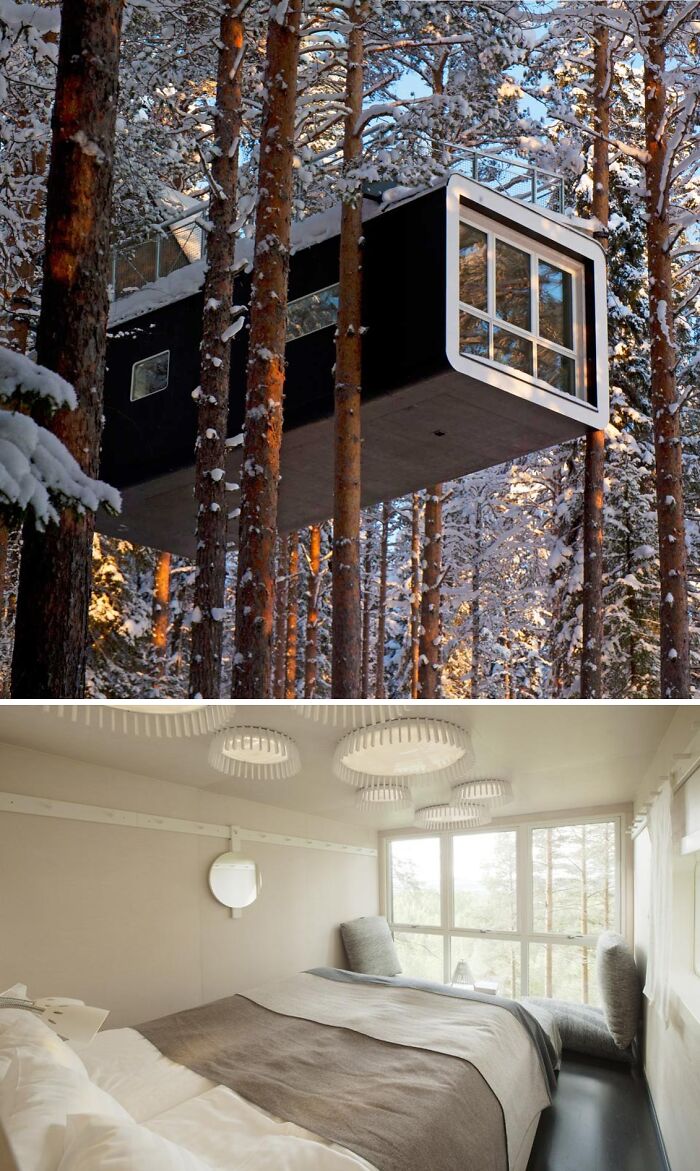 Pictures of the Cabin and inside, Treehotels in Harads, Sweden
