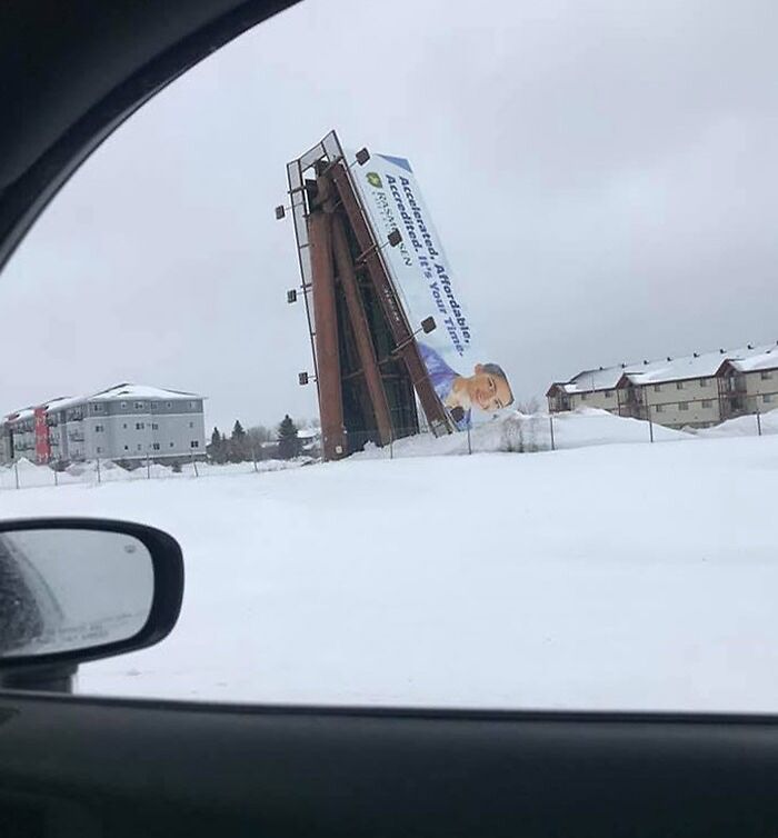 A Sign Blown Down By The Wind