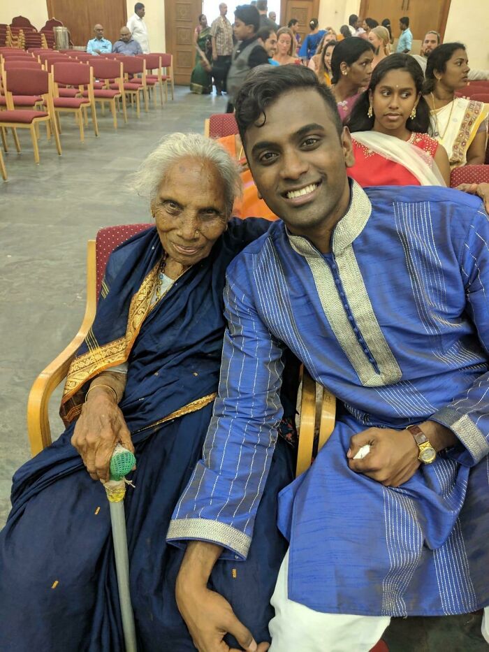 My 102-Year-Old Great Grandma Took A Train And A Bus To Come See Her First Great Grandson Get Married. And My Youngest Brother Whom She Hasn't Seen In Over 20 Years