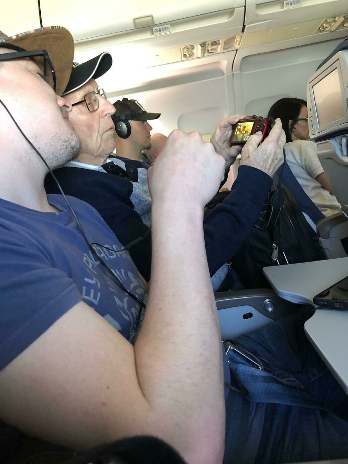My Husband Works At A Nursing Home, So Naturally He Befriended The 95-Year-Old Man Sitting Next To Him On Our 4.5 Hour Flight