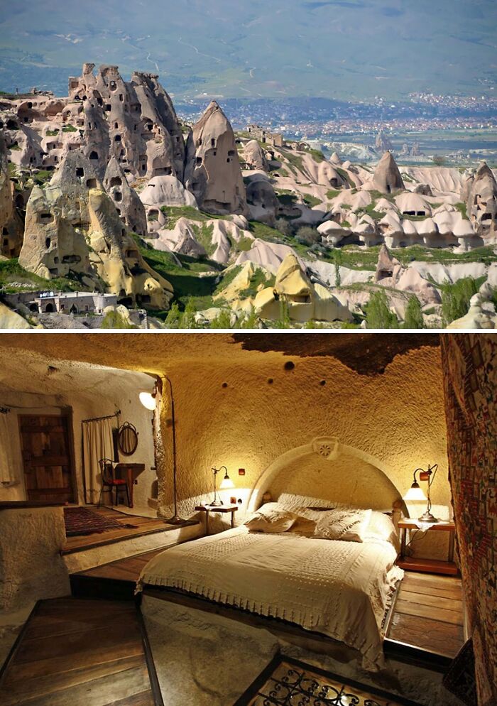 Pictures of Fairy Chimney hotel and inside in Turkey