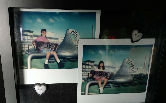 My Wife And I Both About Age 10 Took The Same Vacation Pic. We Didn't Meet Until We Were 30. This Frame Was Displayed At Our Wedding