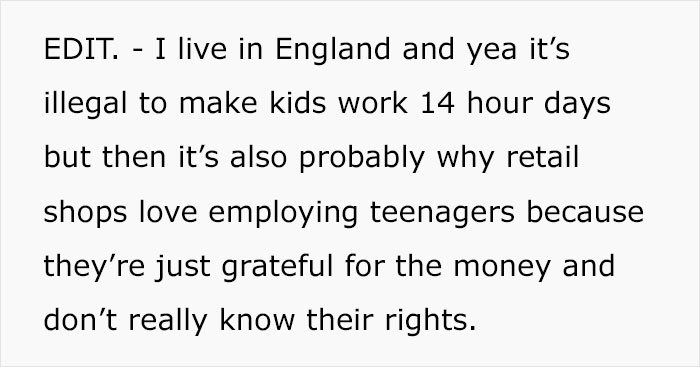 Management Hopes To Con A 14-Year-Old Into Working A Few Weeks More, Guy Maliciously Complies And Outsmarts Him - 8