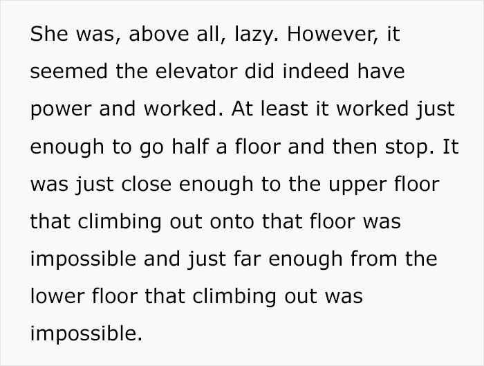 Manager &ldquo;Left Hanging&rdquo; In Elevator For 5 Hours With A Full Bladder After Her Employee Couldn&rsquo;t Help Her Because Of Her Own Absurd Rules