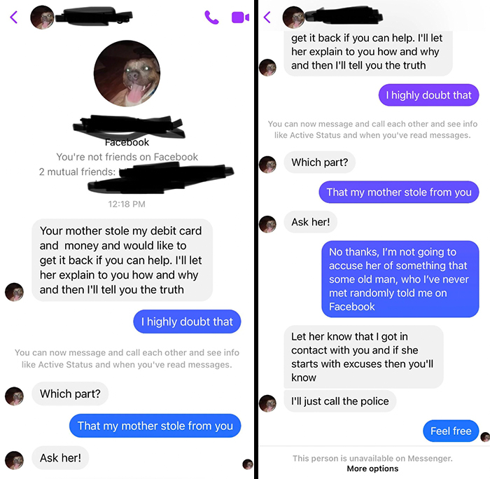 Does This Feel Scammy To You Guys? The Mutual Friends We Have Have No Relation To My Mom