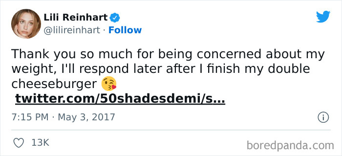 Lili Reinhart Responded To Body Shamers Who Were Concerned About Her Weight