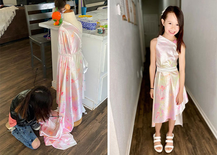 Talented 9-Year-Old Sews Incredible Outfits, Capturing The Attention Of Vera Wang