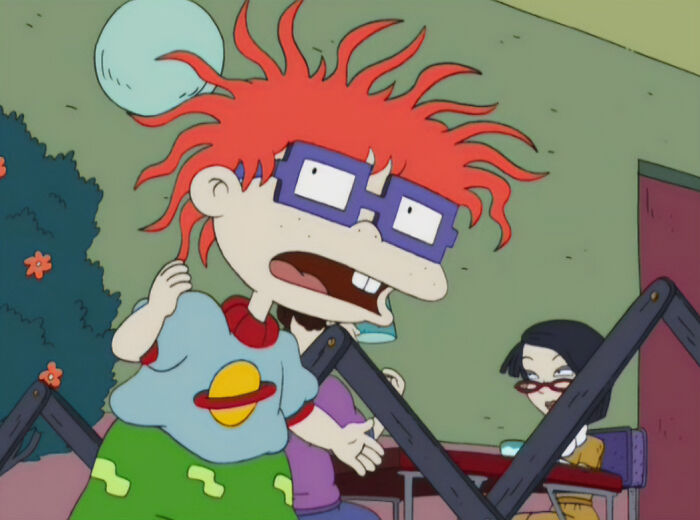 Rugrats character Chuckie Finster is wondering