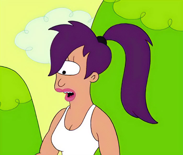 Futurama character Leela is surprised