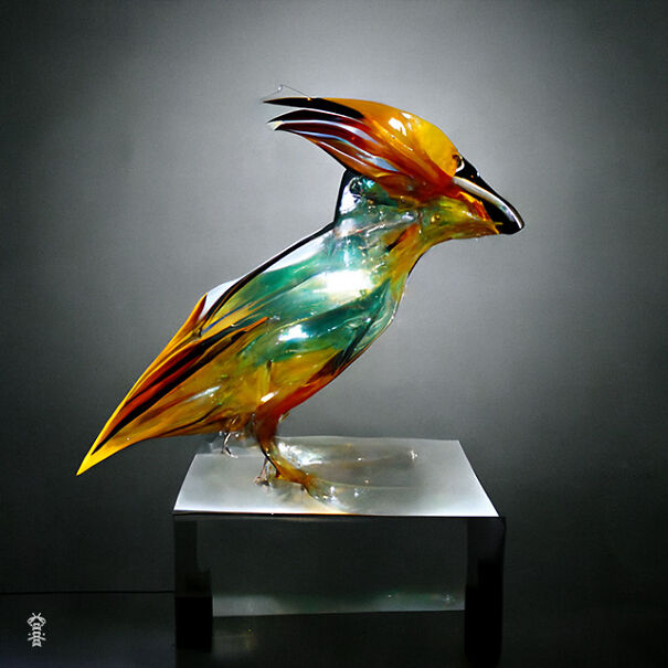 20 Ai-Made Glass Sculptures Of Birds That Look Like Real!