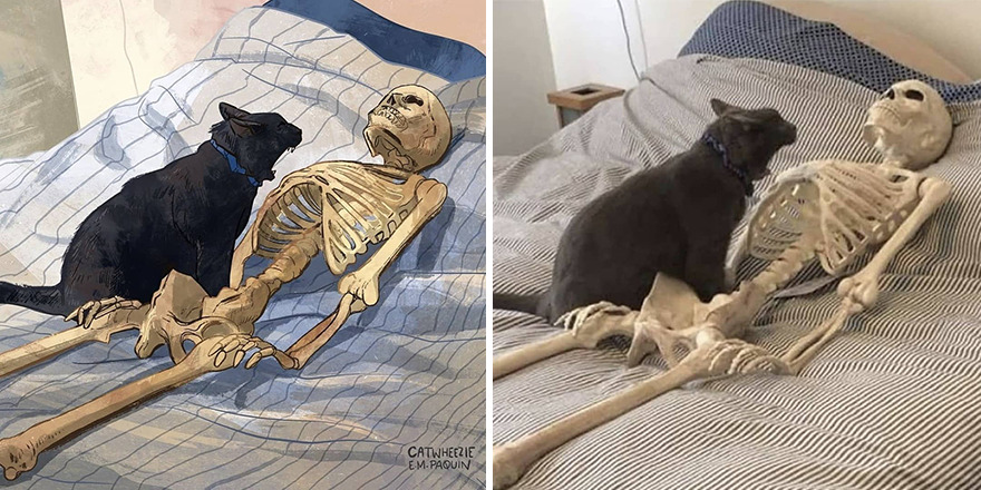 Artist Takes Cat Memes To A Whole New Level By Making Amazing Art With Them