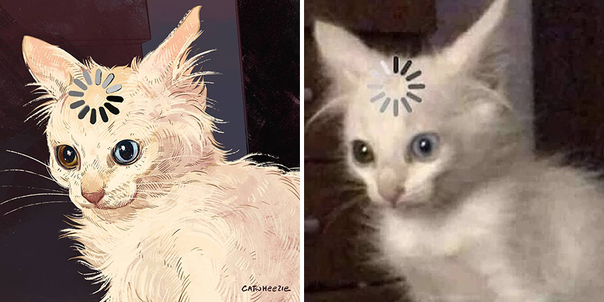 Artist Takes Cat Memes To A Whole New Level By Making Amazing Art With Them