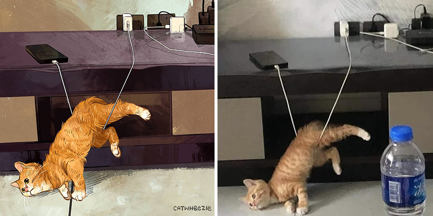 Artist Takes Cat Memes To A Whole New Level By Making Amazing Art With Them