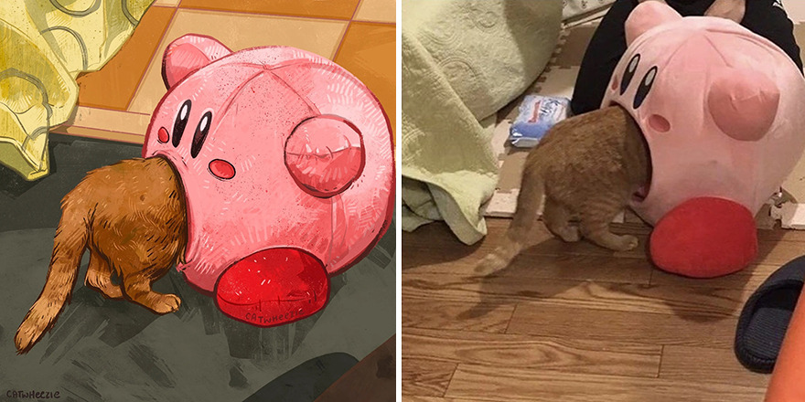 Artist Takes Cat Memes To A Whole New Level By Making Amazing Art With Them